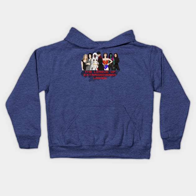 League of Extraordinary Ladies Kids Hoodie by KataMartArt